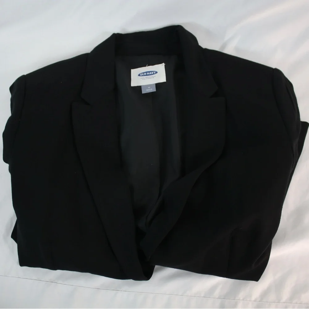 Old Navy Black Relaxed‎ Single Button Blazer Womens Size M
